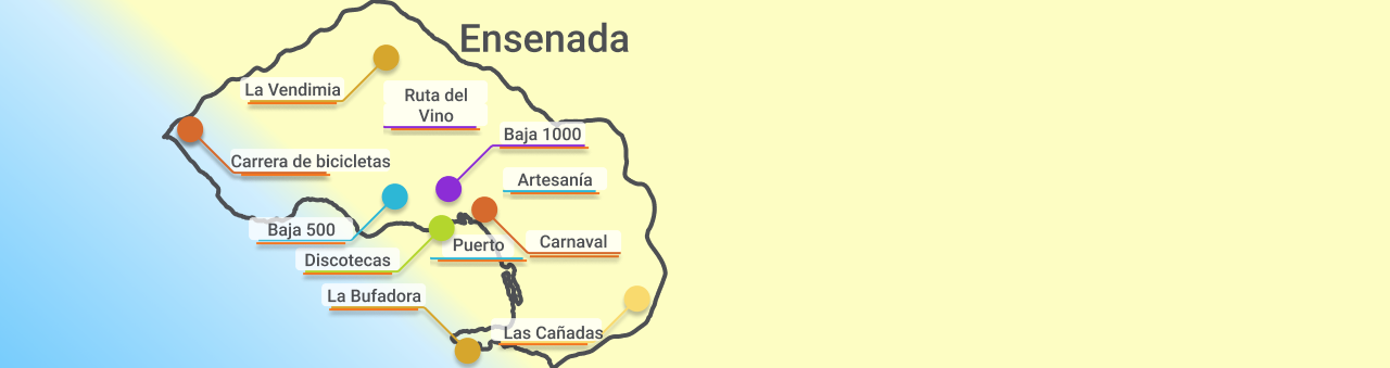 Mapa de atractivos de Ensenada